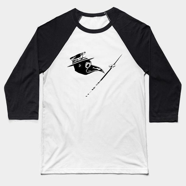 Black Plague Doctor Baseball T-Shirt by euglenii